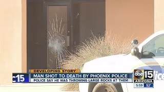 Man killed after throwing rocks at officers