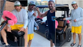 Aaron Rodgers IS HYPED Receiving Golf Cart From Bakhtiari 🤣 🔥