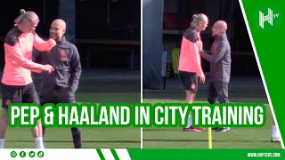 Pep & Haaland share ANIMATED chat during Man City training