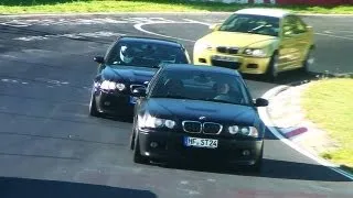 3x BMW M3 E46 chasing each other on the Nürburgring!