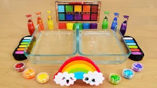 Rainbow - Mixing Makeup Eyeshadow Into Slime! Special Series 96 Satisfying Slime Video