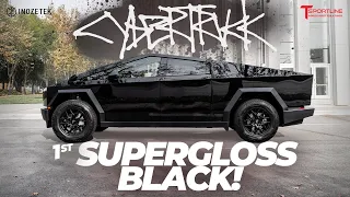 Cybertruck Transformed! Inozetek Supergloss Black & T Sportline AeroMaxx Wheels 🖤🥷 Wrap FTW!