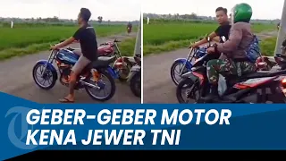 LANGSUNG KICEP! Geber-geber Knalpot Motor RX King, Pemuda Ini Kena Jewer TNI