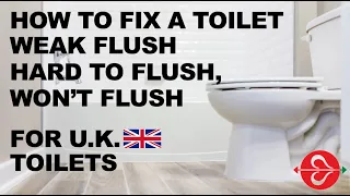 How to Fix a Toilet with a Weak Flush, Hard to Flush or Won't Flush - For U.K. Toilets