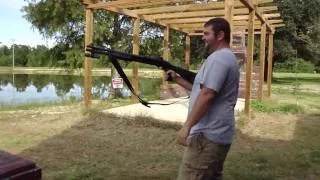 Benelli M3 double-ought shooting one handed