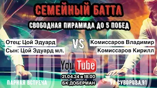 СЕМЕЙНЫЙ БАТТЛ! Команда Цой против команды Комиссаровых #свободнаяпирамида до 5 побед