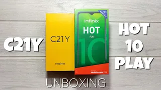 INFINIX HOT 10 PLAY & REALME C21Y UNBOXING | TAGALOG