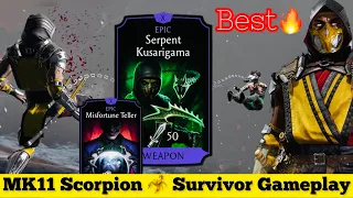 MK11 Scorpion Survivor Mode Elder Tower Gameplay | He is simply too fast 🔥 | MK Mobile