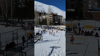 Play volleyball in the snow and take in stunning views at Dizin ski resort in Tehran, Iran 2023. ❄️🏐