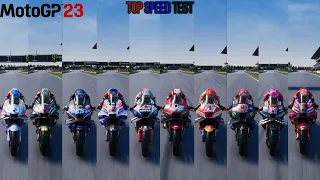 MOTOGP 23 | ALL OFFICAL BIKES TOP SPEED TEST WHICH BIKES IS FAST | DUCATI YAMAHA APRILIA KTM HONDA