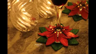 Leather Pattern - How to make a Christmas (Poinsettia flower) Coaster