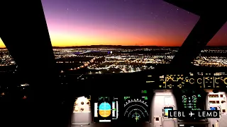 MS Flight Simulator 2020 - Smooth manual A320 night landing at Madrid Barajas [LEMD]