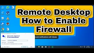 Remote Desktop Connection How to Enable in Firewall