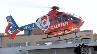 Medical helicopter landing at Modesto hospital