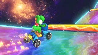 Mario Kart 8 Deluxe DLC Waves First Playthrough AMAZING Yoshi and Rainbow Ride! [Moon Cup]