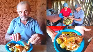 Feijão Verde Com Quiabo e Maxixe +Peixe Cozido Comida da Roça