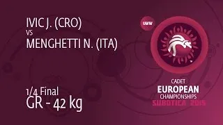 1/4 GR - 42 kg: N. MENGHETTI (ITA) df. J. IVIC (CRO) by TF, 10-1