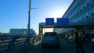 Driving from Downtown to YUL Airport Montreal in late afternoon