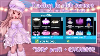 Trading in rich royale high servers *getting 11 halos and high demand items* + GIVEAWAY