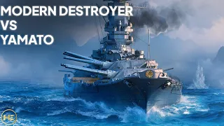 Yamato Battleship Vs Modern Destroyer.