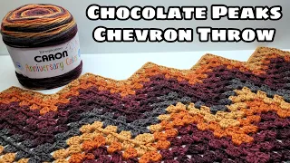 EASY Crochet Blanket Pattern | Crochet Easy Chevron Blanket | Caron Anniversary Cake Crochet Pattern