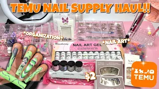 HUGE TEMU SUPPLY UNBOXING! EXTREMELY CHEAP NAIL PRODUCTS | POWERPUFF GIRL PRESS ON NAILS