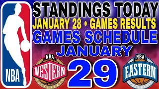 nba standings today January 28, 2024 | games results | games schedule January 29, 2024