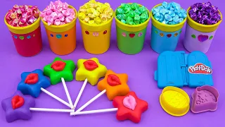 Satisfying Video l How To Make Rainbow Playdoh Cake, Ice Cream With Lollipop Candy Cutting ASMR #204