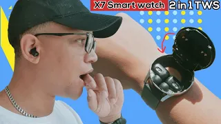 2023 NEW X7 Smart Watch 2 in 1 TWS Wireless Headphone | $34!