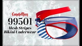 Candyman 99501 Mesh Stripes Bikini Mens Underwear - Johnnies Closet