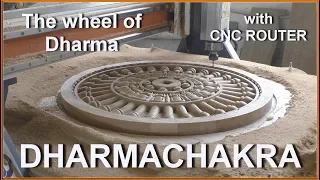 Dharmachakra. The wheel of Dharma with CNC router