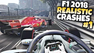 F1 2018 REALISTIC CRASHES #1