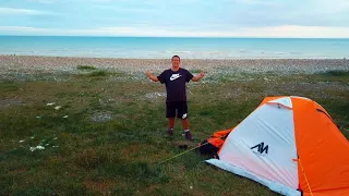wild camping at climping beach in may 2024