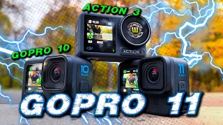 GoPro 11 Обзор и сравнение с DJI Action 3 и GoPro 10