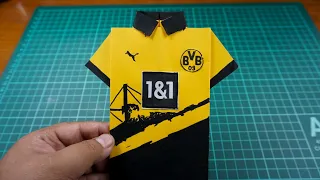 Borussia Dortmand paper jersey | How to make Paper T-Shirt Jersey | Origami | Paper craft | DIY