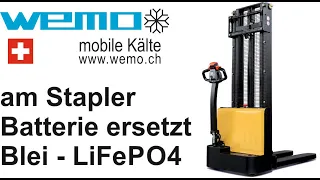 Palettenhochhubwagen, Deichselstapler, Hyster, Elektrostapler Ameise Batterie ersetzten