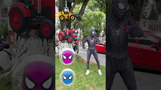 Rotating spider man head in bubble to Jcb, Tractor, Roller & Bulldozer #shorts TikTok