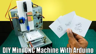 How to make a DIY mini Arduino CNC drawing machine using two CD / DVD ROMs