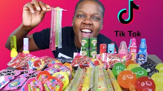 TRYING VIRAL TIK TOK TRENDS • (JELLY FRUIT CANDY, JELLY STRAWS, SOUR CANDY) 🍇🍋🍓