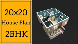 20x20 Small Village House Design || 400 Sqft Ghar Ka Naksha || 20x20 House Plan 2BHK