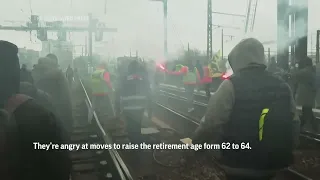 Protesters march in Paris over pension reform