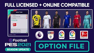 Patch Lisensi Penuh Pes 2021 | Bundesliga Ditambahkan | Semua Tim Berlisensi | Kompatibel Secara Online | File Opsi