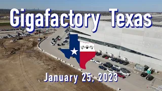 "Model Y Time Lapse"  Tesla Gigafactory Texas  1/26/2023  10:31AM