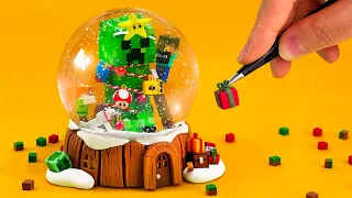 Making Minecraft Snow Globe with clay - Happy Holidays!