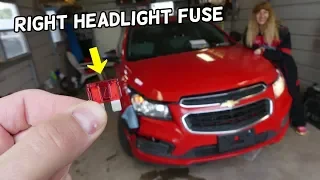 CHEVROLET CRUZE RIGHT HEADLIGHT FUSE REPLACEMENT LOCATION  RIGHT HIGH BEAM HEADLIGHT NOT WORKING