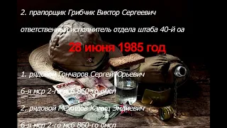 Афганистан в память погибших 28 июня 1980 - 1988 гг