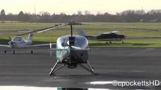 Enstrom Turbine Helicopter Start up - Gloucestershire airport