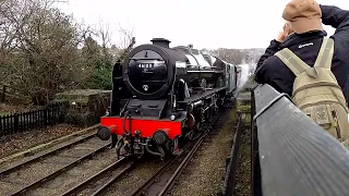 46100 royal scott leaving grosmont for pickering at the nymr on the 10.2.24