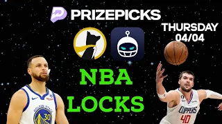 PRIZEPICKS NBA THURSDAY 4/4/24 - FREE PICKS!!! - (12-3 RUN) - BEST PLAYER PROPS - NBA BETS