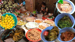 Cambodian Everyday Fresh Food - Prawn, Pickles, Fish Past, Palm Fruit, Fresh Vegetables, & ​More